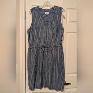 Old Navy Chambray Striped Button Down Dress